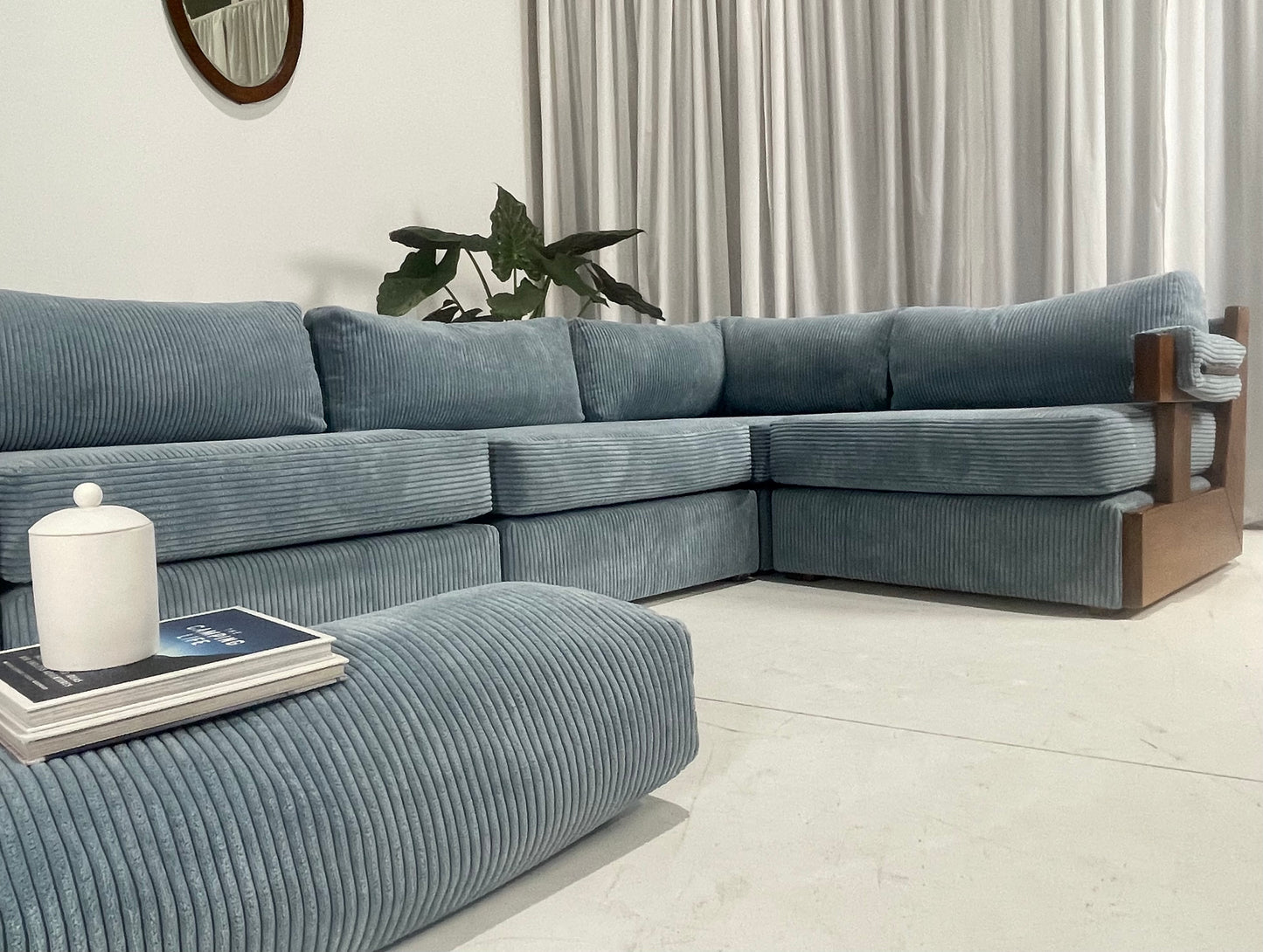 - Vintage Blue Jumbo Corduroy Sofa Set