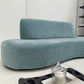 - Vintage Sky Blue Curved Sofa