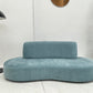 - Vintage Sky Blue Curved Sofa