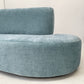 - Vintage Sky Blue Curved Sofa