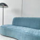 - Vintage Sky Blue Curved Sofa