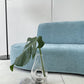- Vintage Sky Blue Curved Sofa