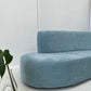 - Vintage Sky Blue Curved Sofa