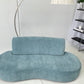 - Vintage Sky Blue Curved Sofa