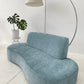 - Vintage Sky Blue Curved Sofa
