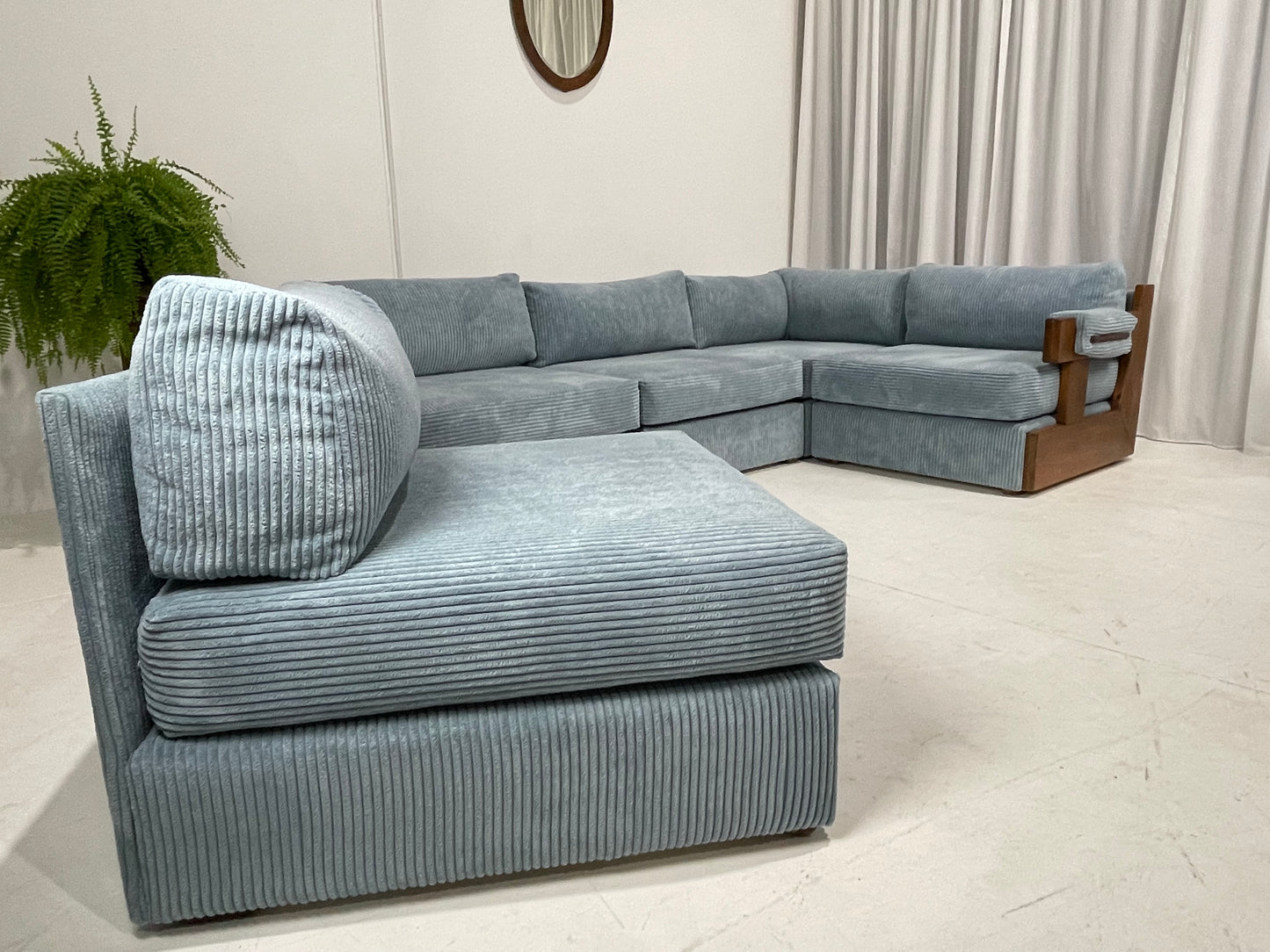 - Vintage Blue Jumbo Corduroy Sofa Set