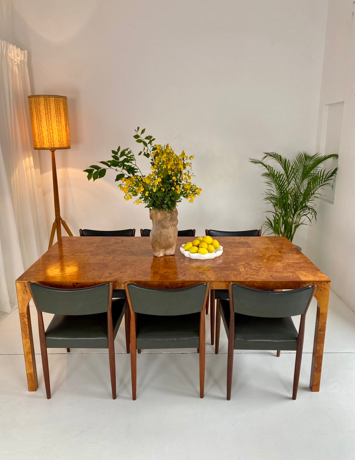 - Maple Burl Veneer Dining Table