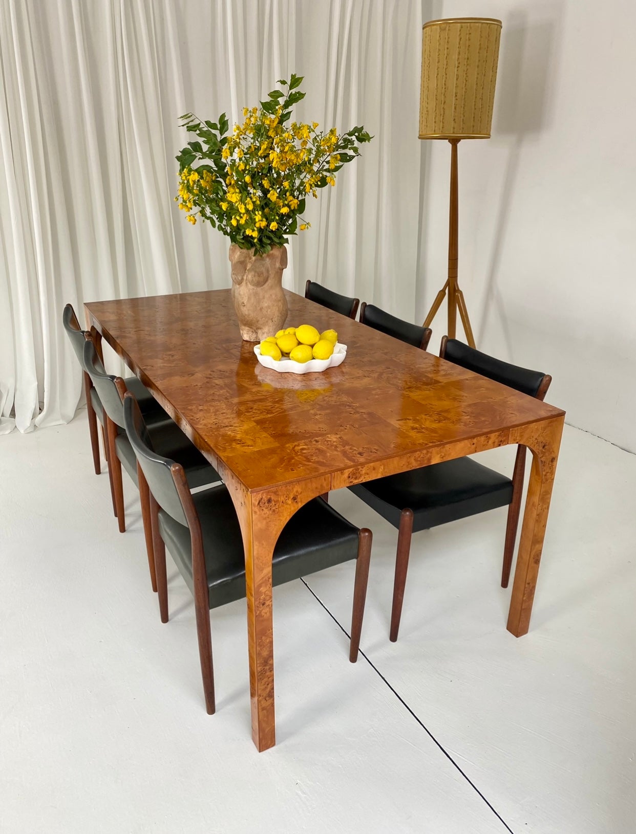 - Maple Burl Veneer Dining Table