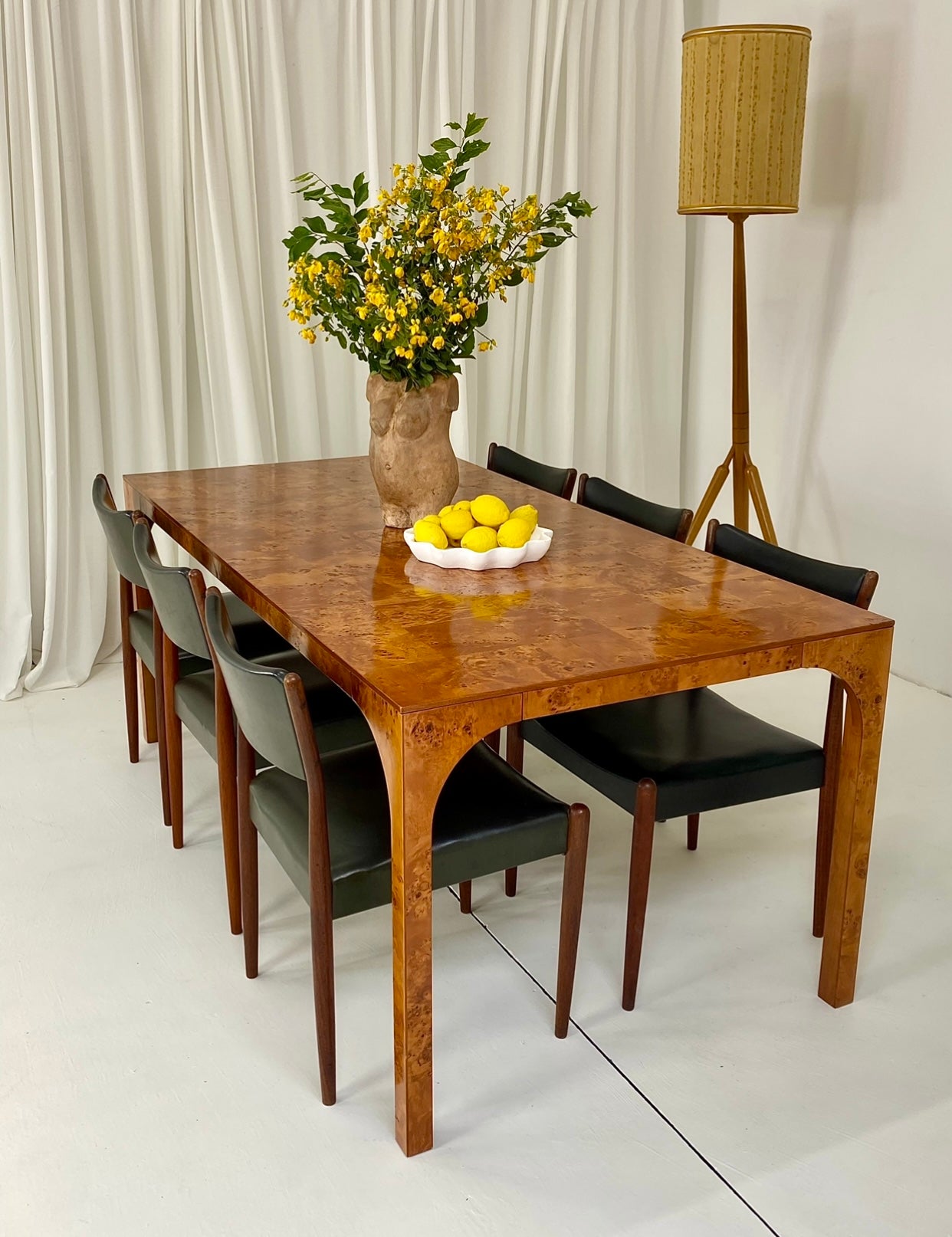 - Maple Burl Veneer Dining Table