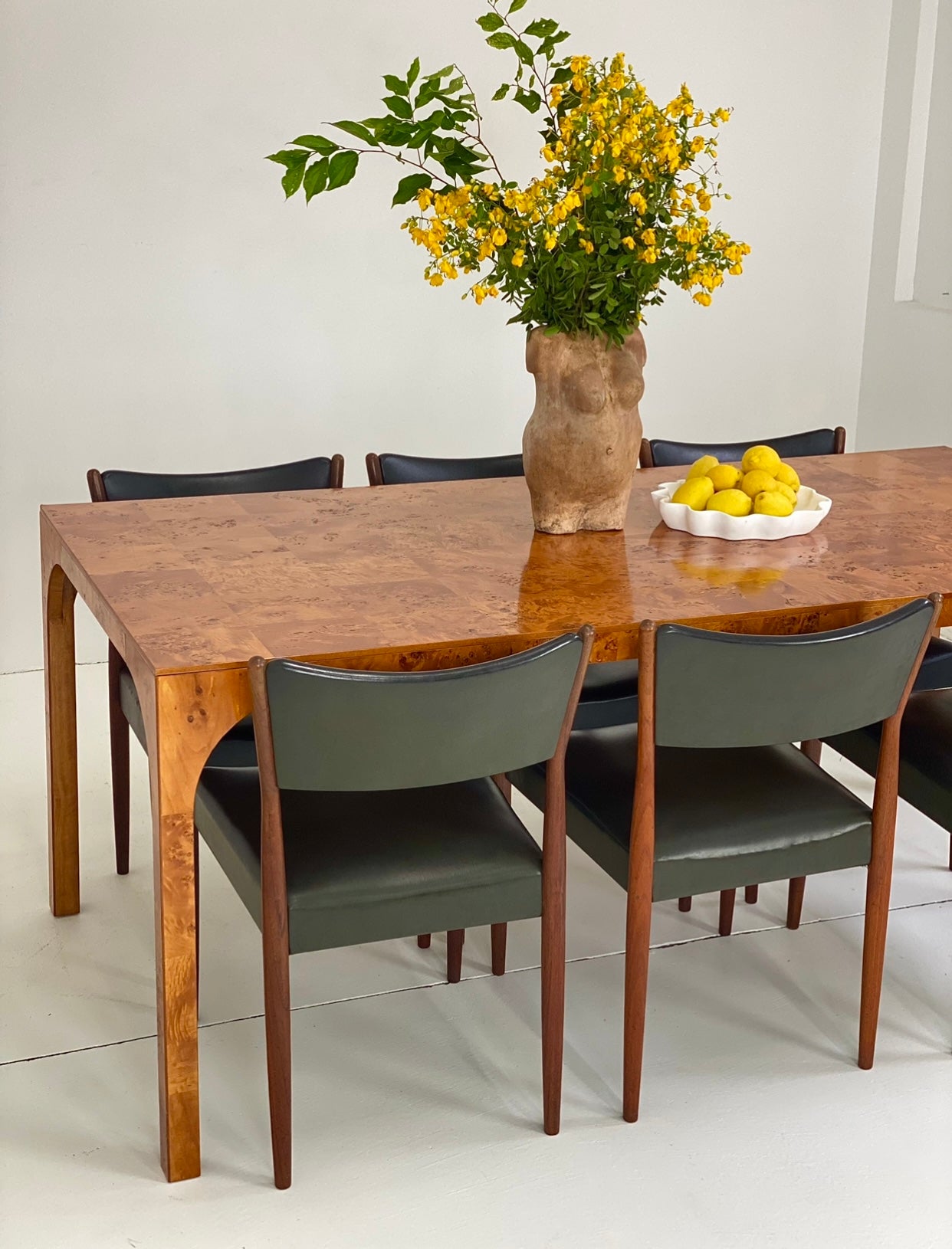 - Maple Burl Veneer Dining Table