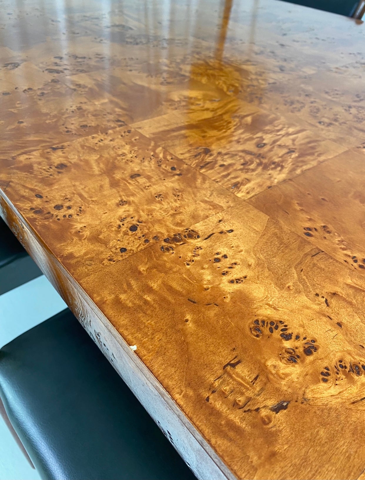 - Maple Burl Veneer Dining Table