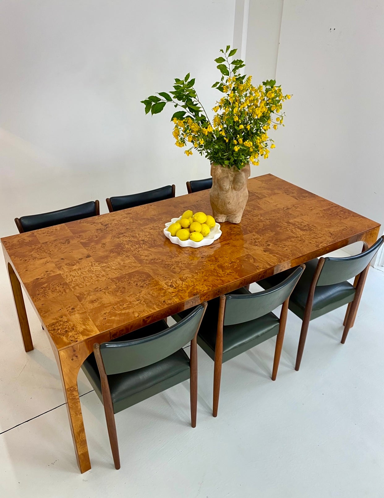 - Maple Burl Veneer Dining Table