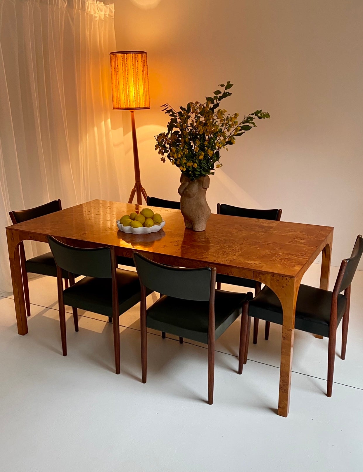 - Maple Burl Veneer Dining Table
