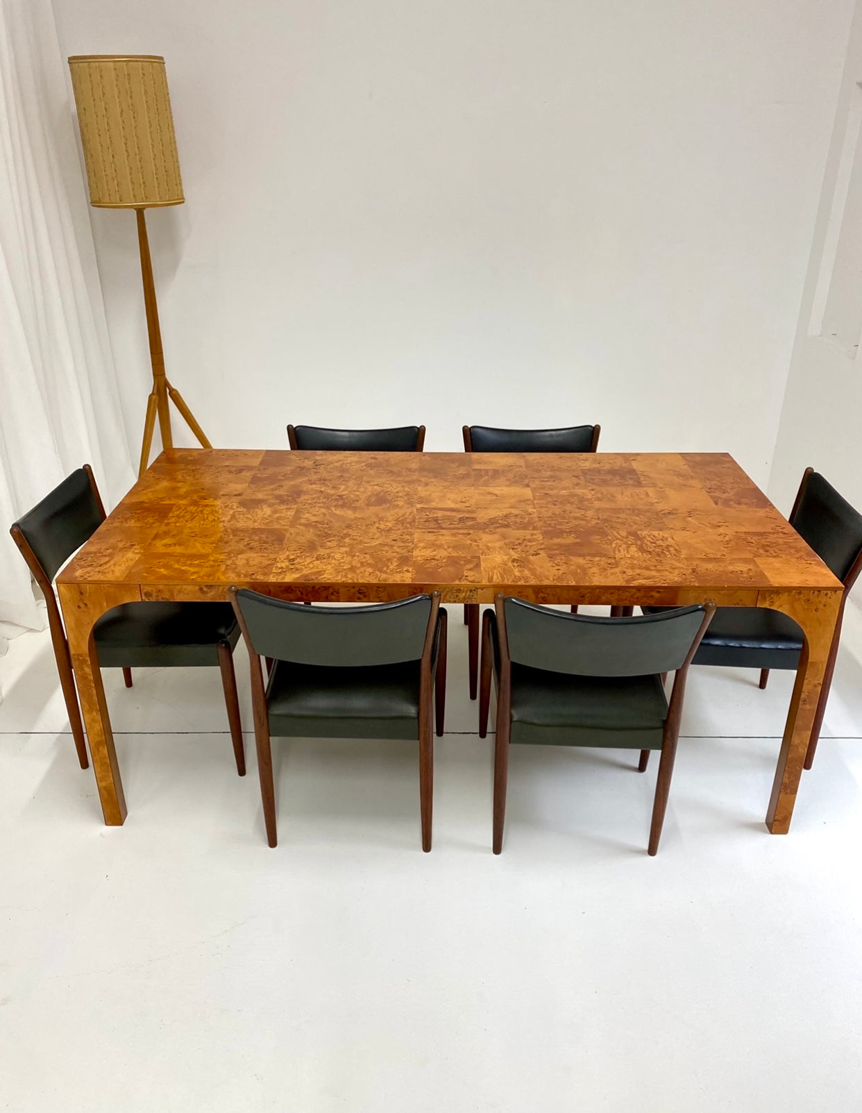 - Maple Burl Veneer Dining Table