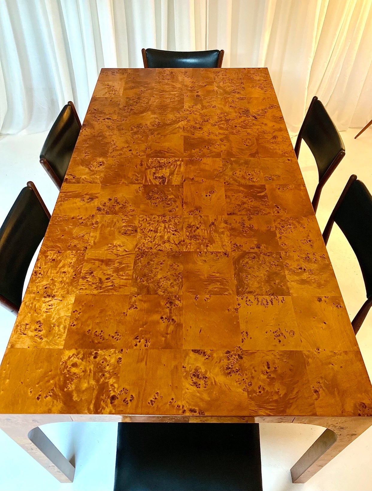 - Maple Burl Veneer Dining Table