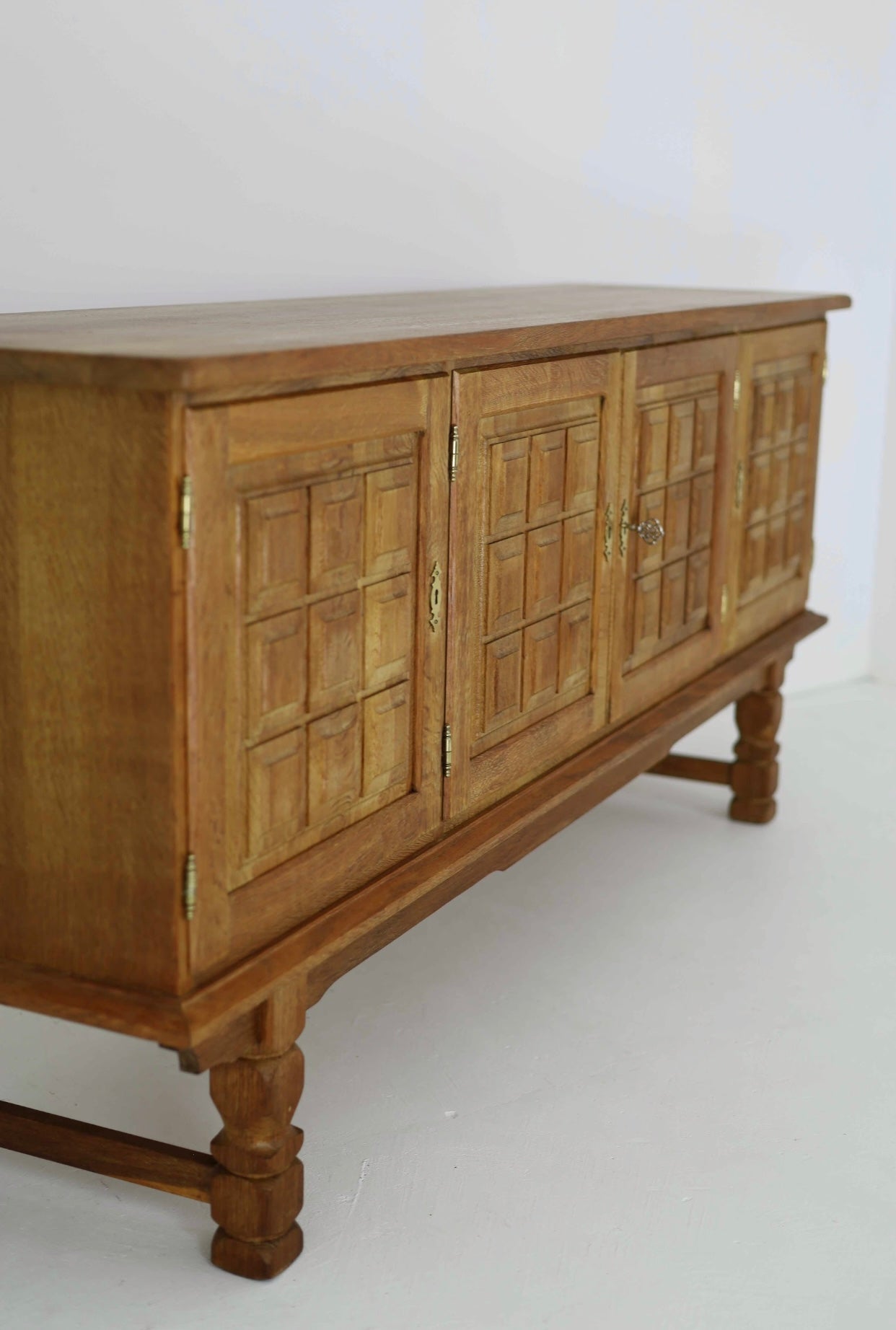 - Mid Century Brutalist Oak Sideboard
