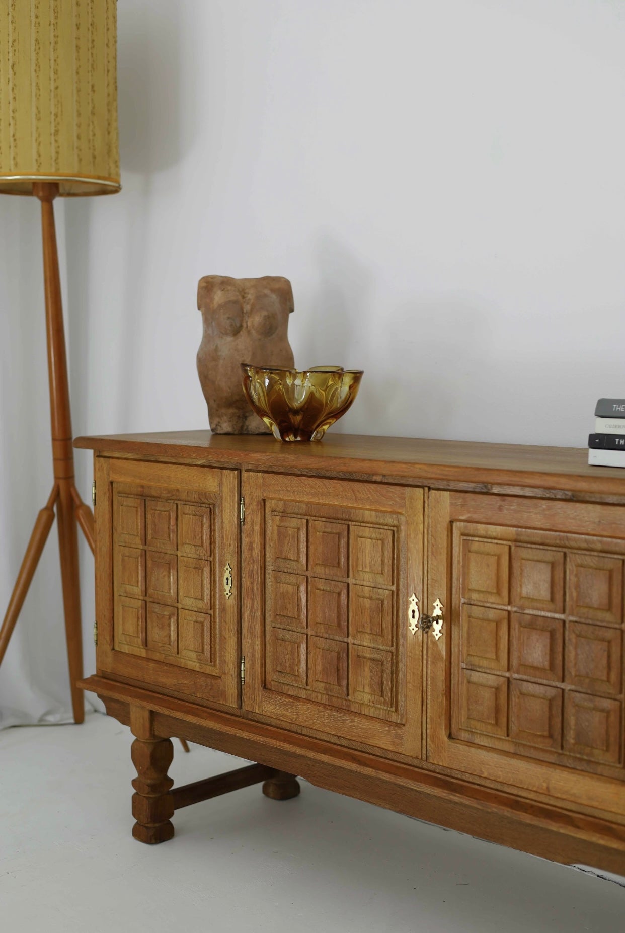- Mid Century Brutalist Oak Sideboard