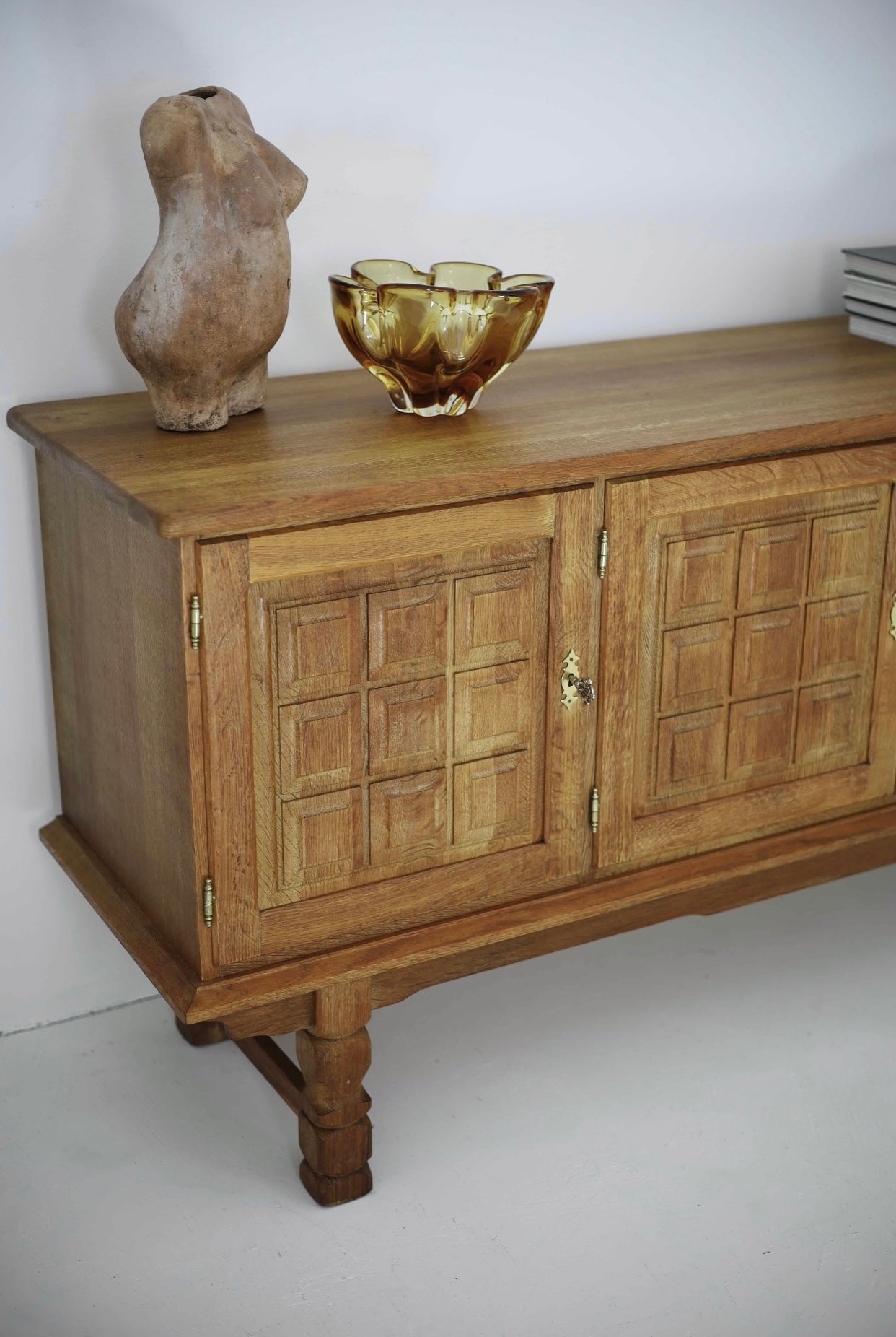 - Mid Century Brutalist Oak Sideboard