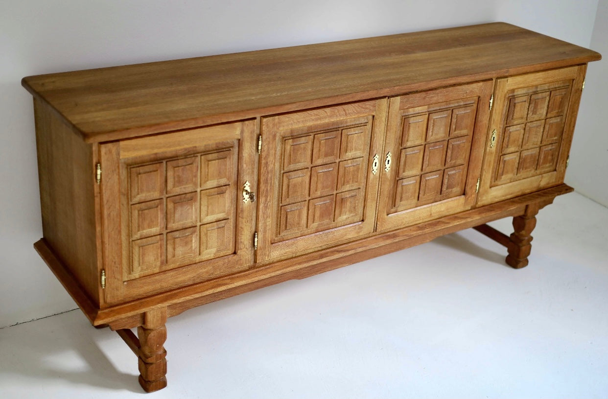 - Mid Century Brutalist Oak Sideboard
