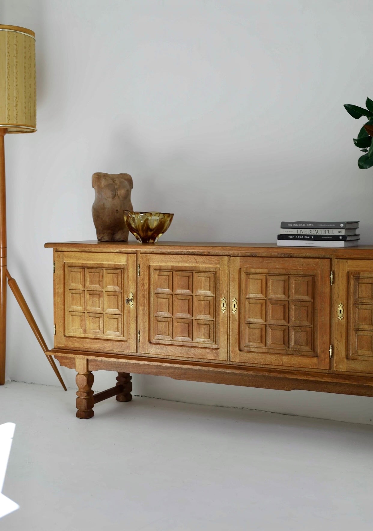 - Mid Century Brutalist Oak Sideboard