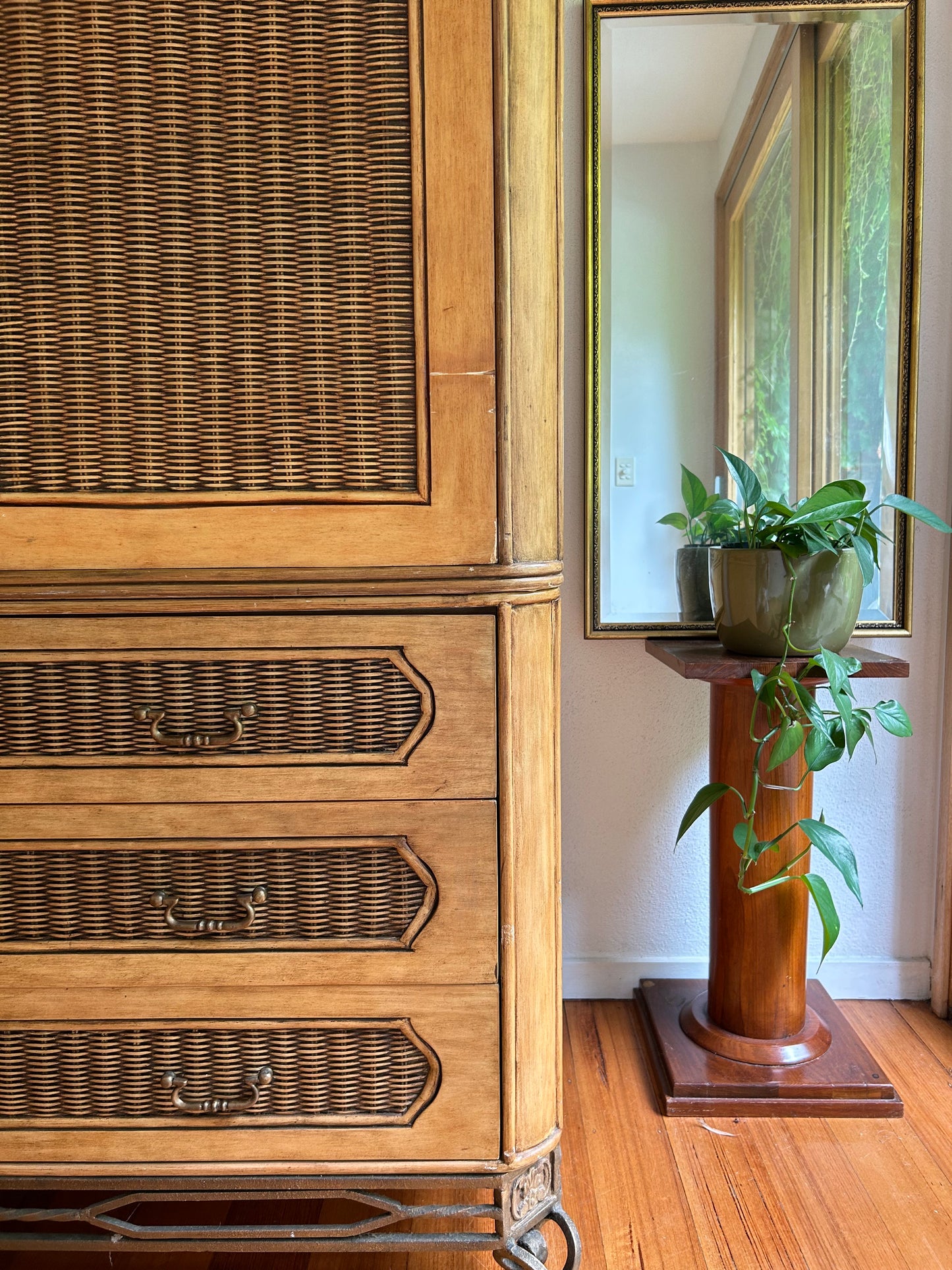 - Timber & Wicker Armoire
