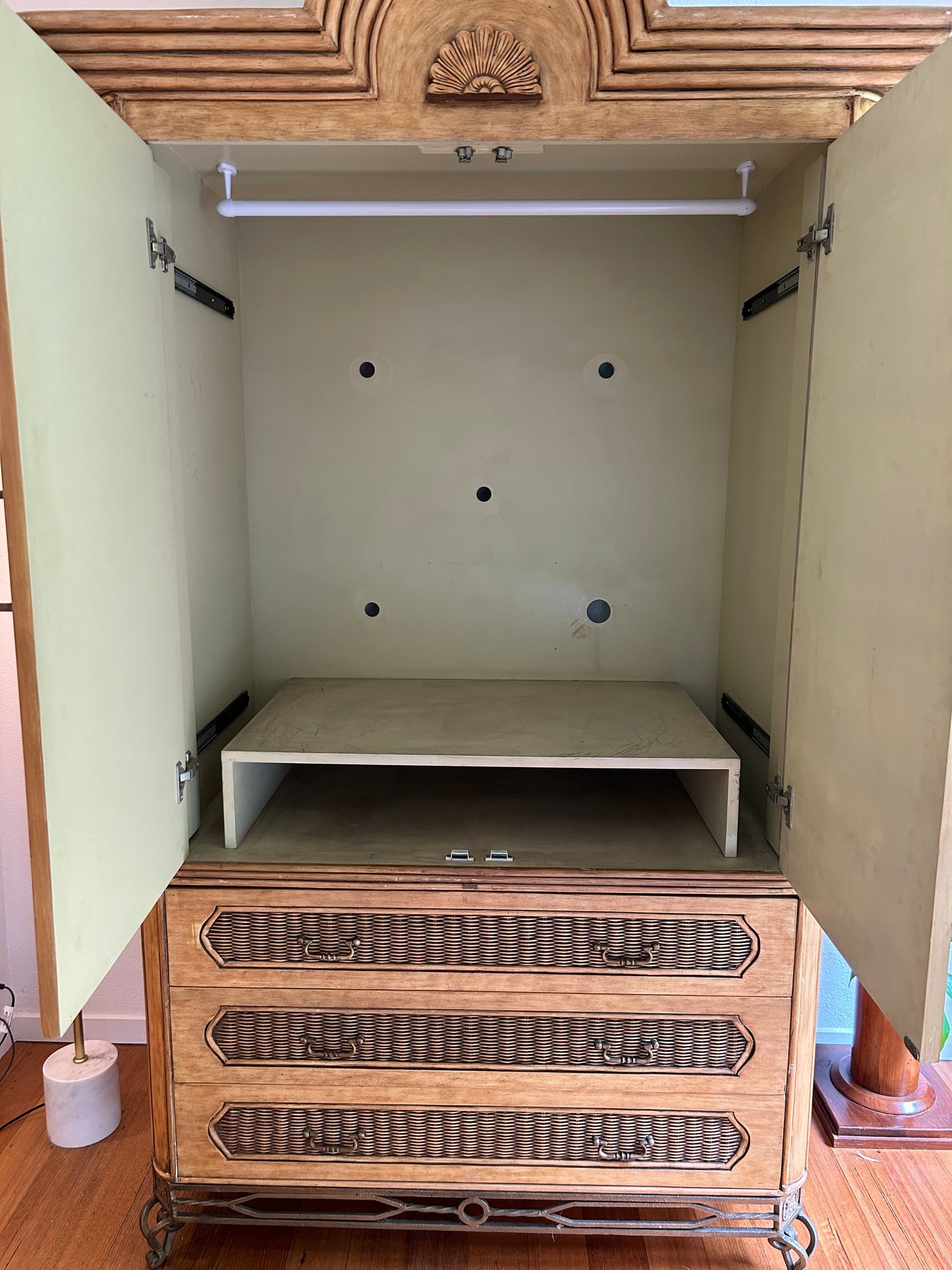 - Timber & Wicker Armoire