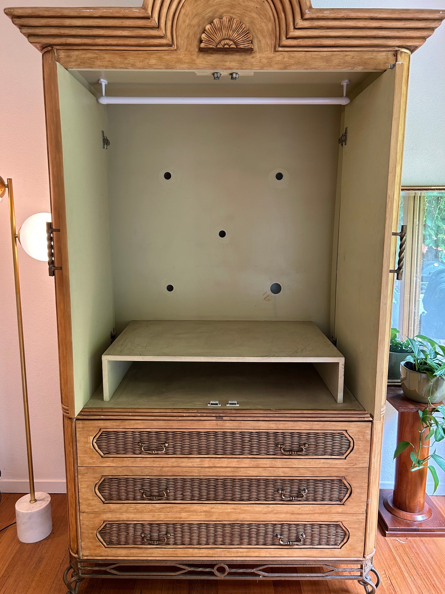 - Timber & Wicker Armoire
