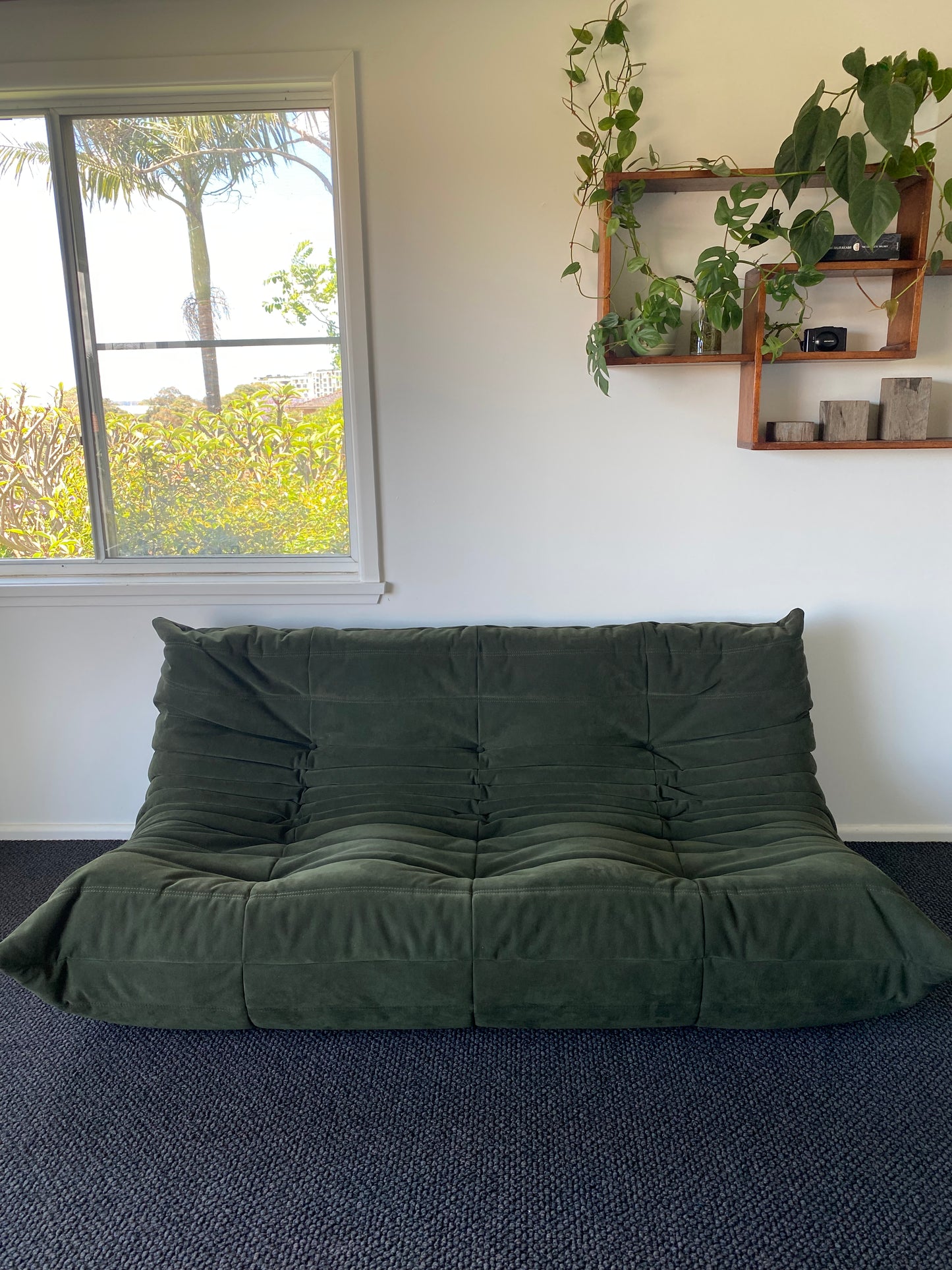 - Three Piece Togo Sofa Set by Ligne Roset in Alcantara Kiwi