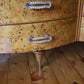 Burl Veneer Low Line Deco Dresser