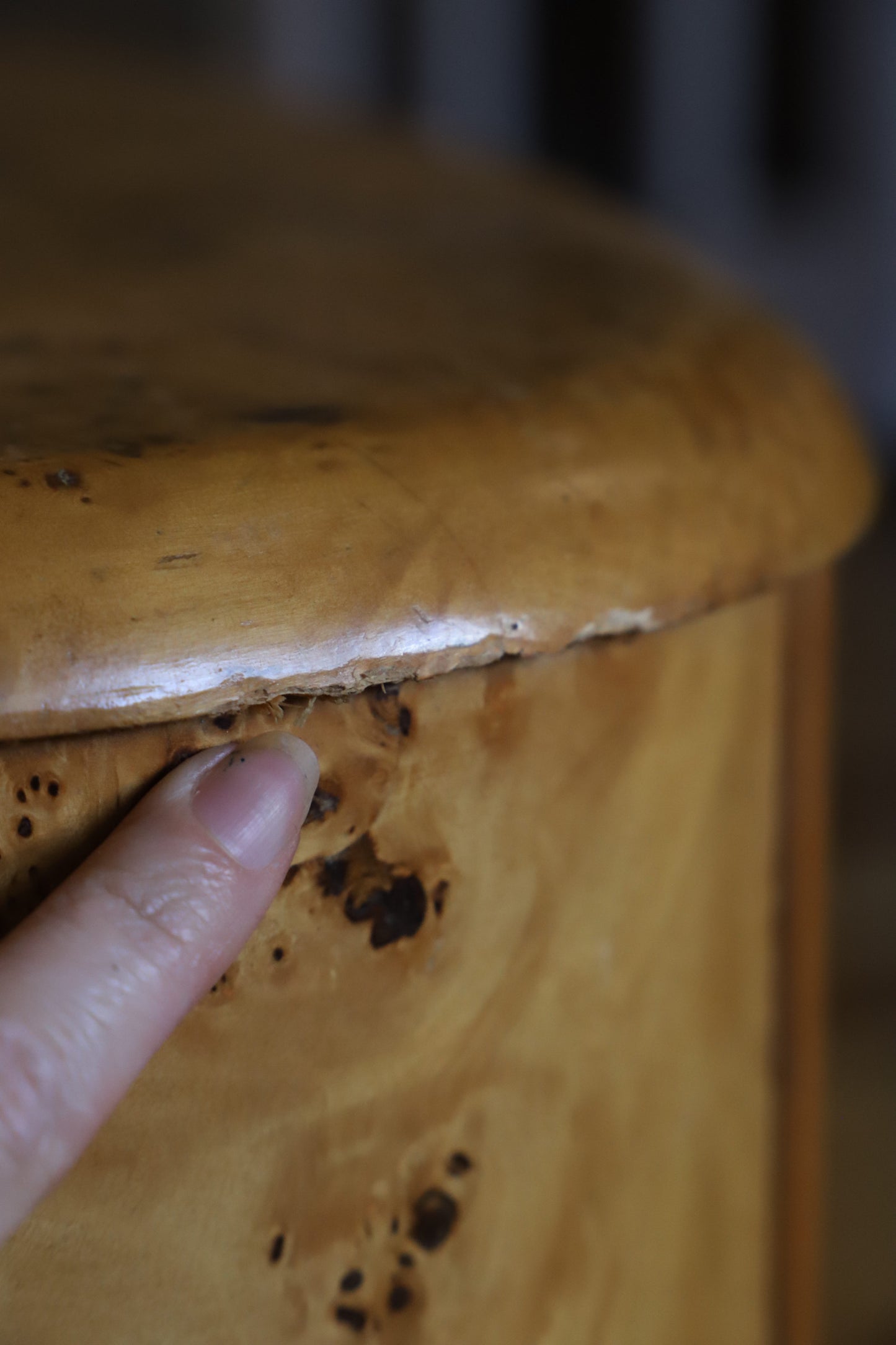 Burl Veneer Low Line Deco Dresser