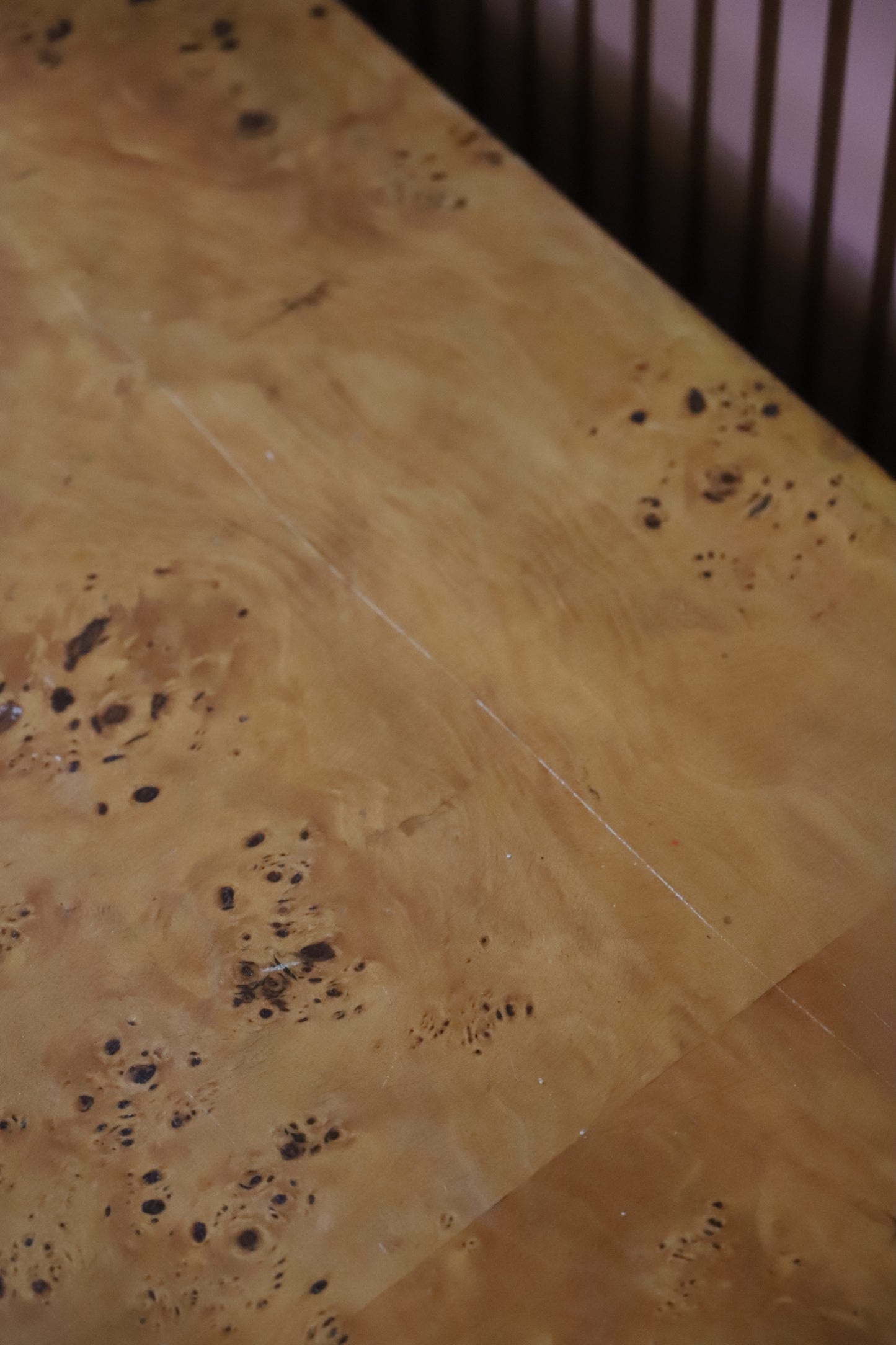 Burl Veneer Low Line Deco Dresser