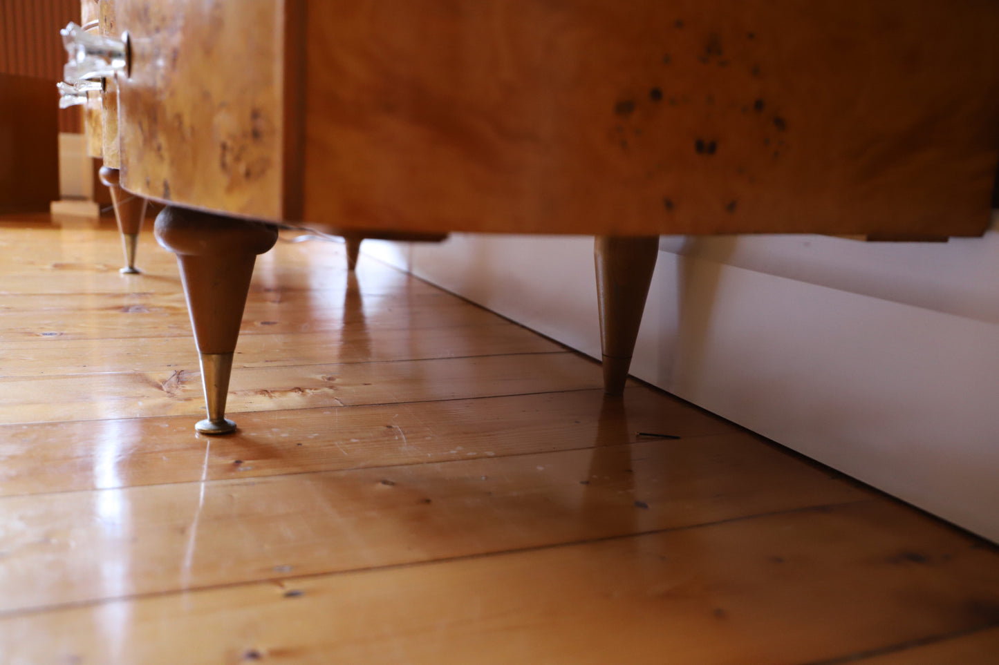 Burl Veneer Low Line Deco Dresser
