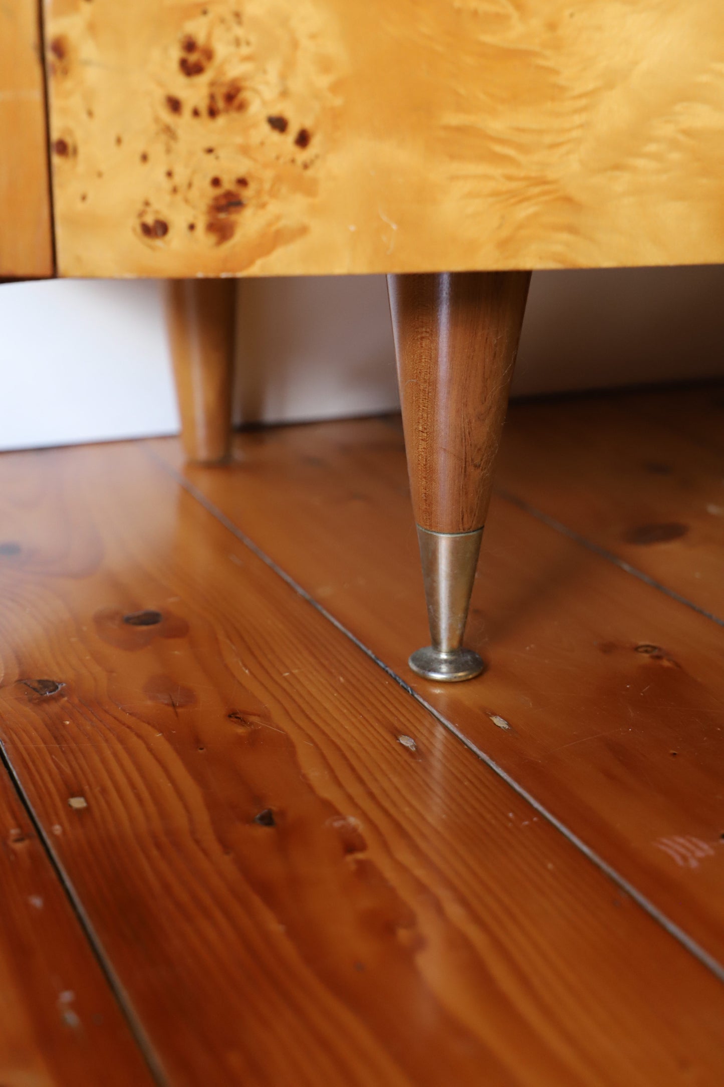 Burl Veneer Tallboy Deco Dresser