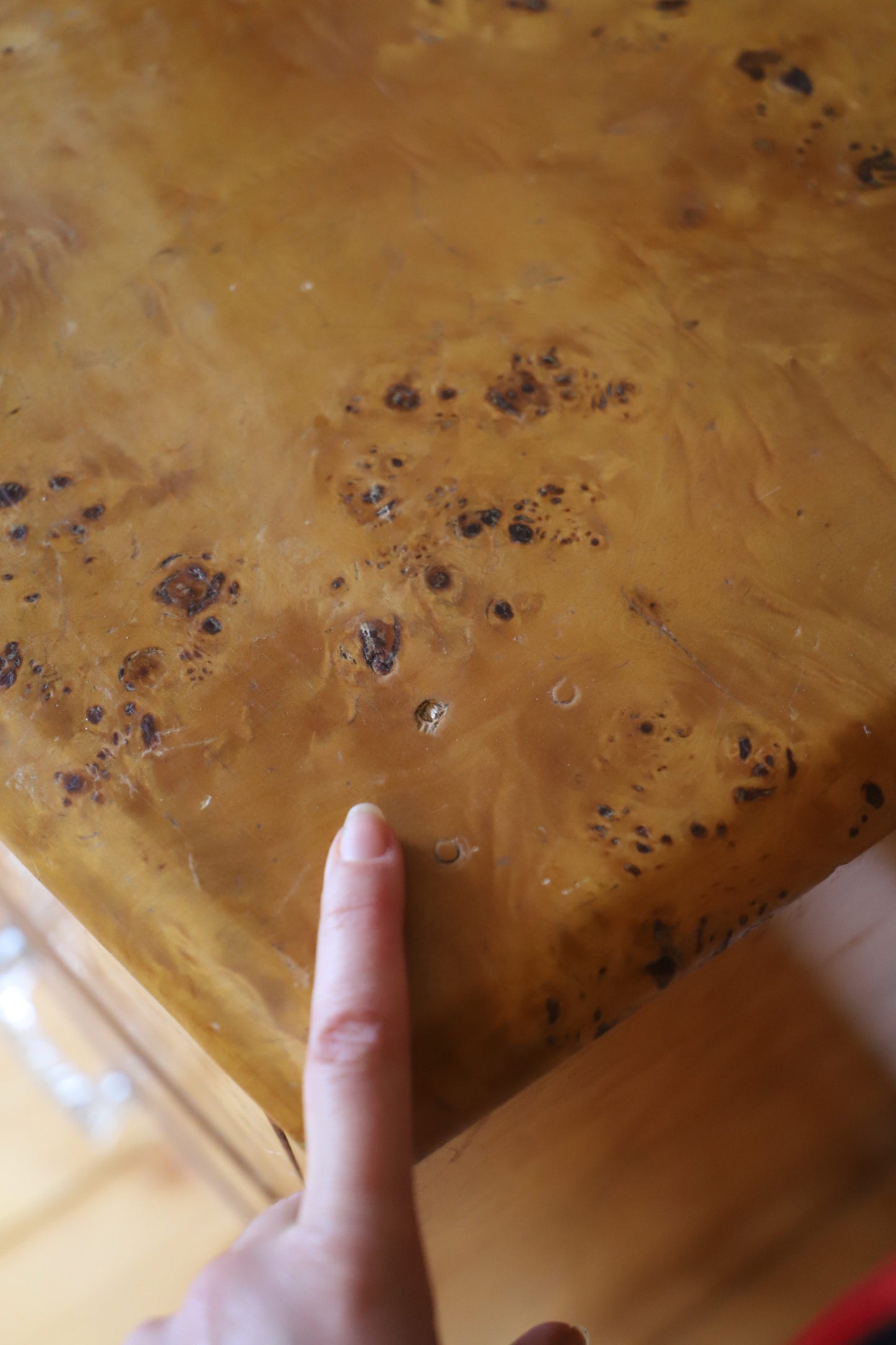 Burl Veneer Tallboy Deco Dresser