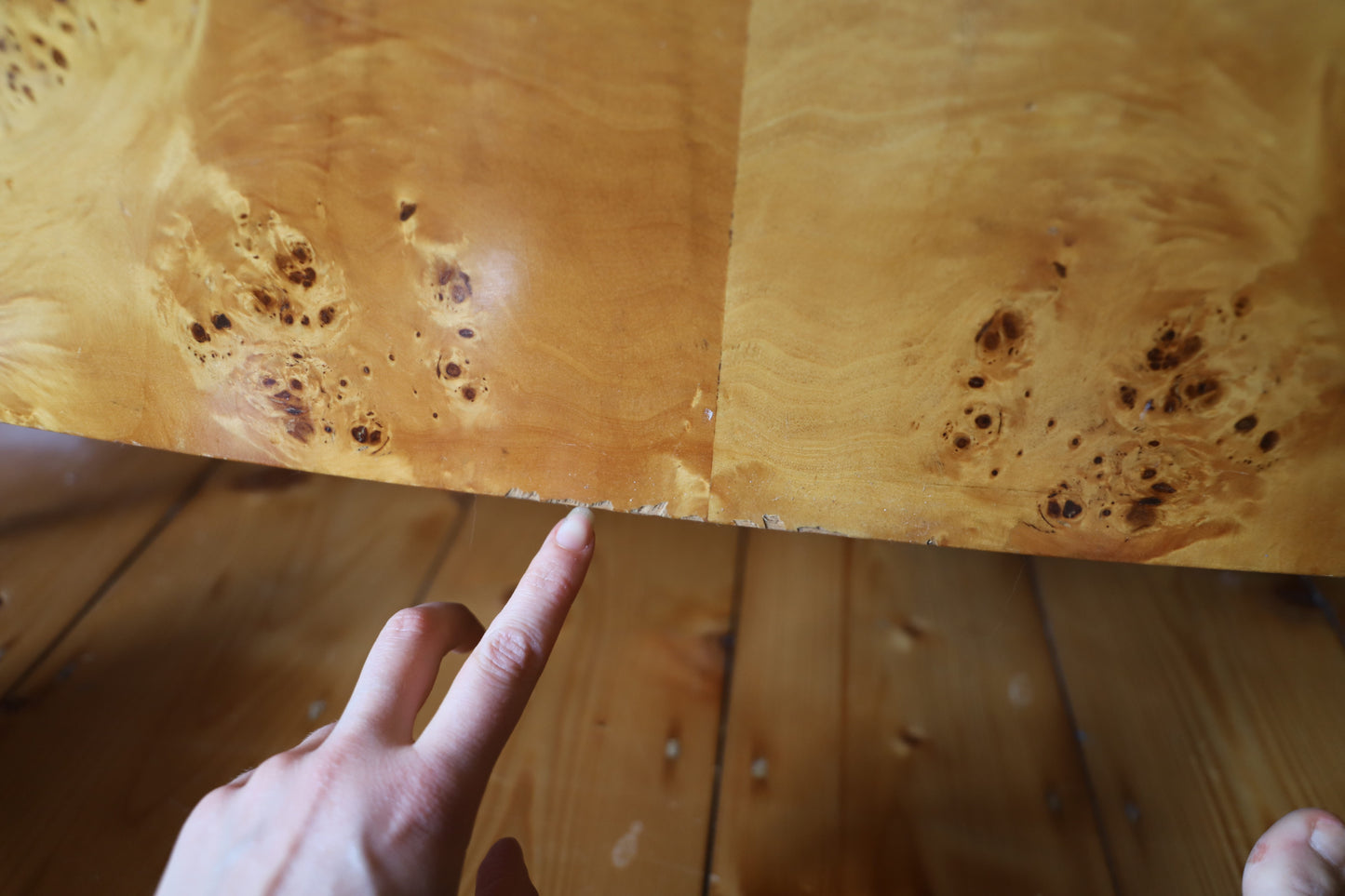 Burl Veneer Tallboy Deco Dresser