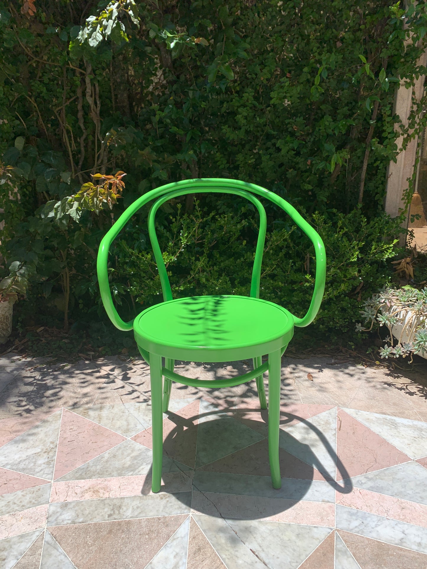 - Set of Six Green Thonet Le Corbusier Chairs