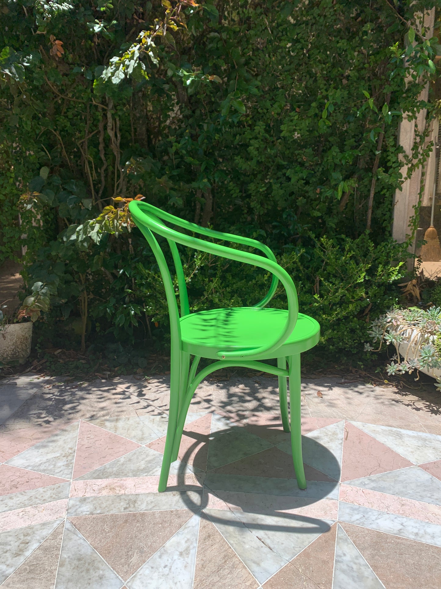 - Set of Six Green Thonet Le Corbusier Chairs