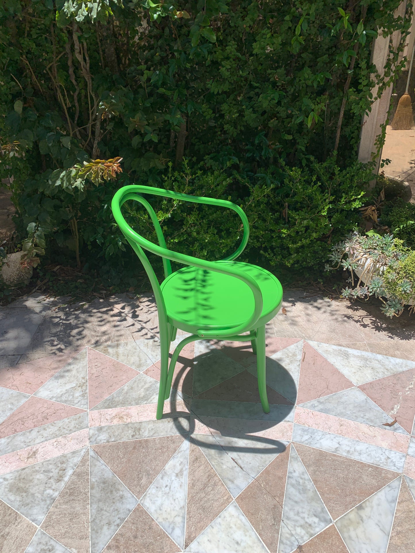 - Set of Six Green Thonet Le Corbusier Chairs