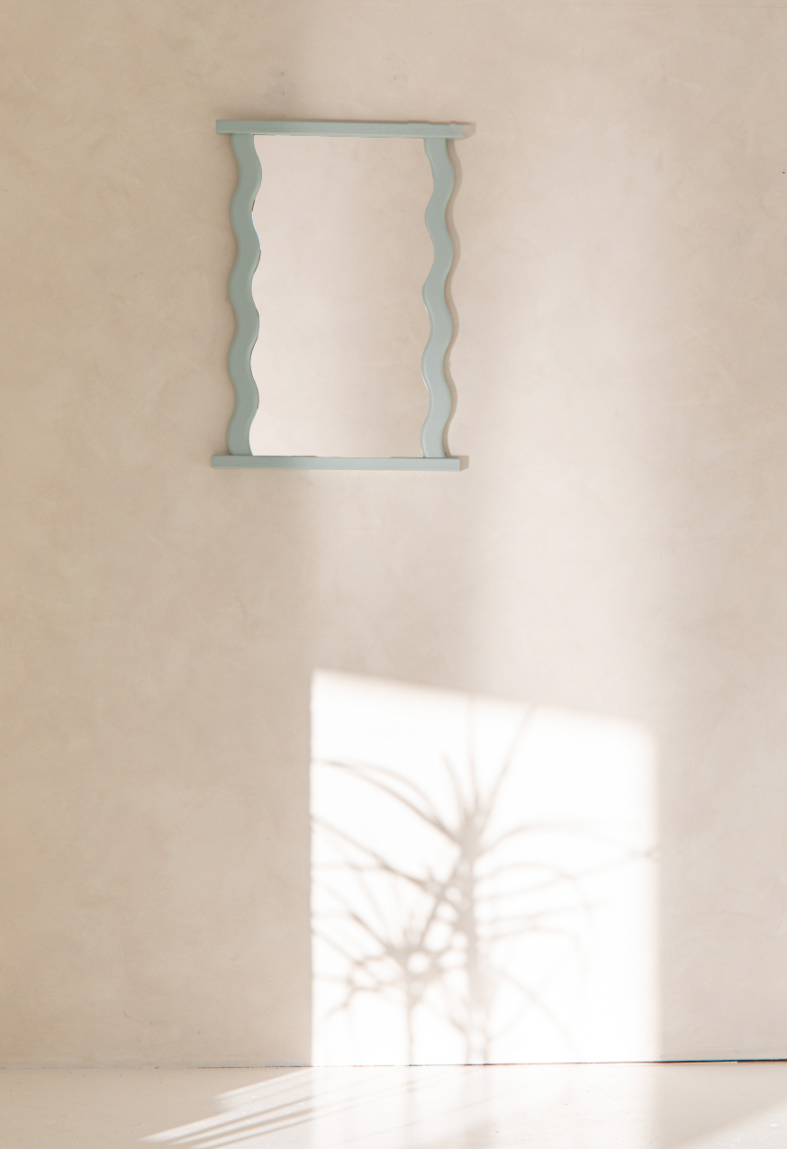Knot Studio Wavy Wall Mirror MINT GREEN