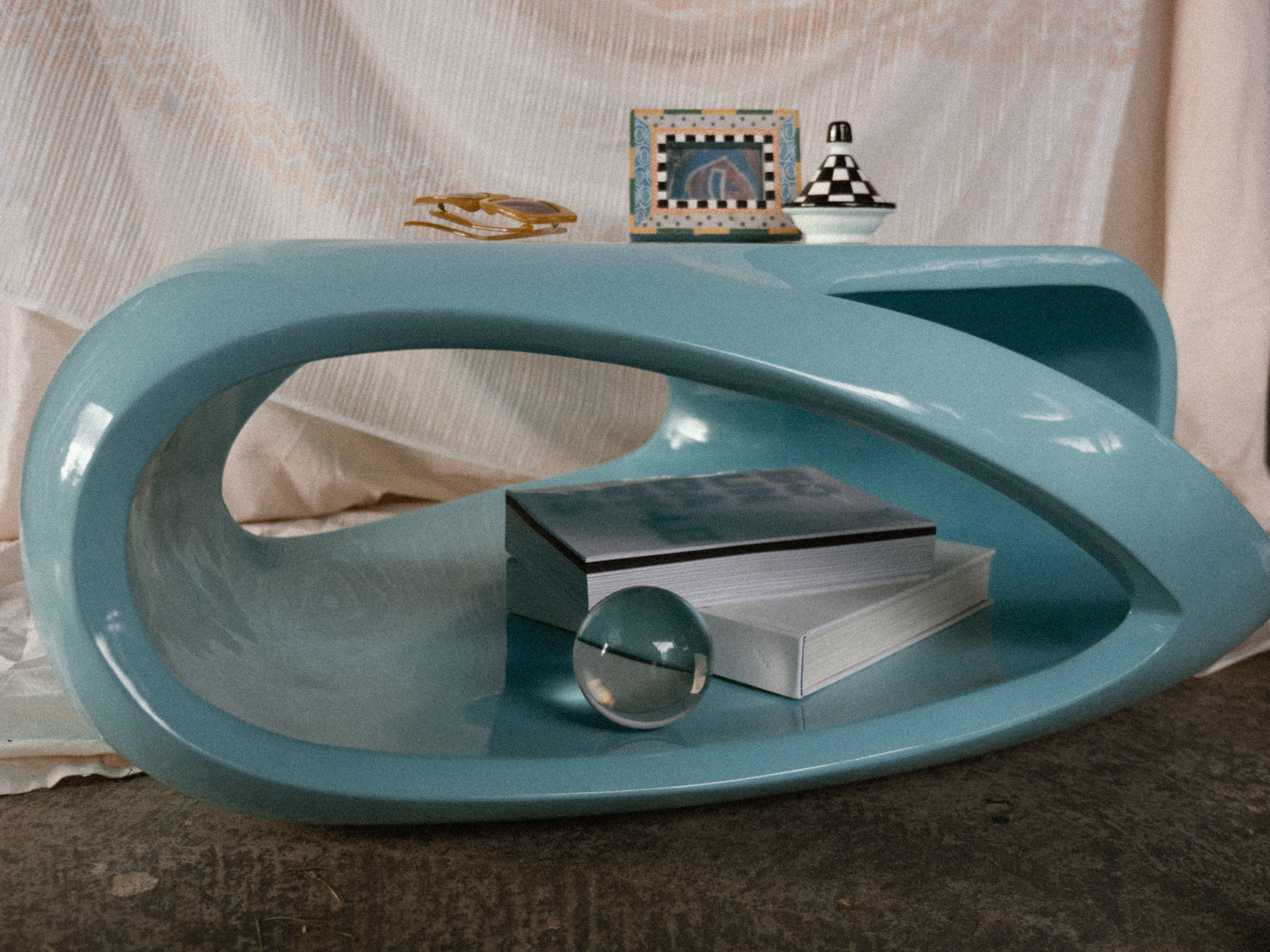 Table Blue Draw - Unique Blue Table – Curated Spaces