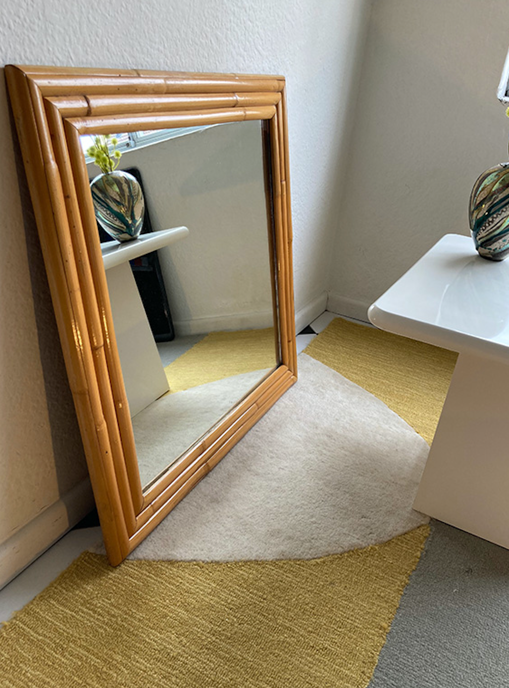 Vintage Bamboo Mirror