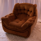 chequered velvet armchairs - Two Available