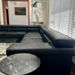 - Black Leather Modular 'Erasmo' Sofa designed by Afra & Tobia Scarpa for B&B Italia