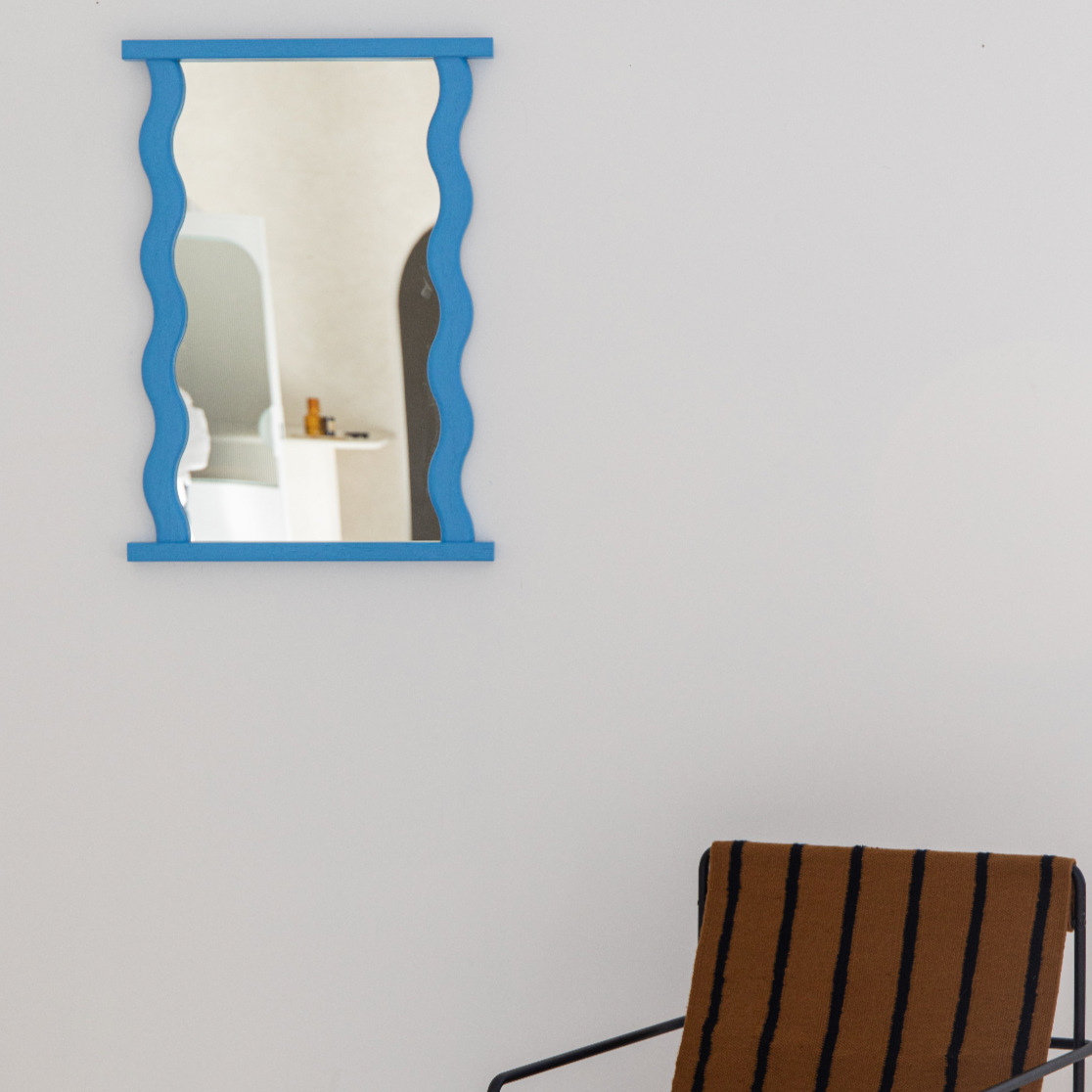 Knot Studio Wavy Wall Mirror COBALT BLUE