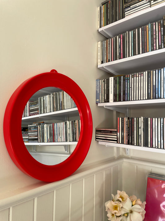 - Round Mod Plastic Mirror - Red