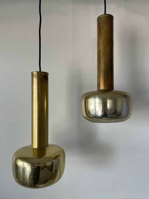 Set of Two 1950's Brass Pendants by Vilhelm Lauritzen for Louis Poulsen - Denmark