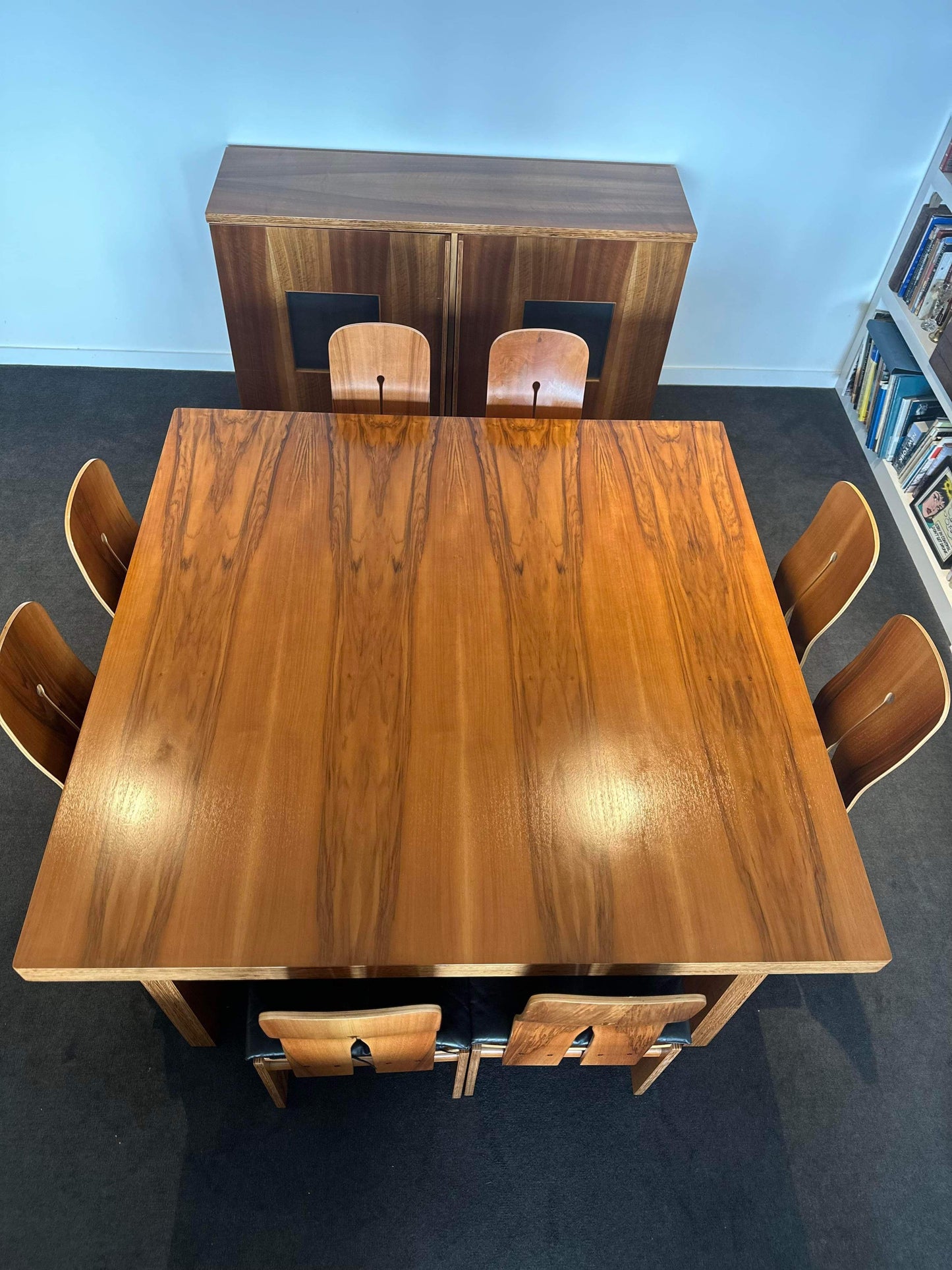 Carlo Scarpa for Bernini Ten Piece Dining Suite - Table, Chairs & Credenza