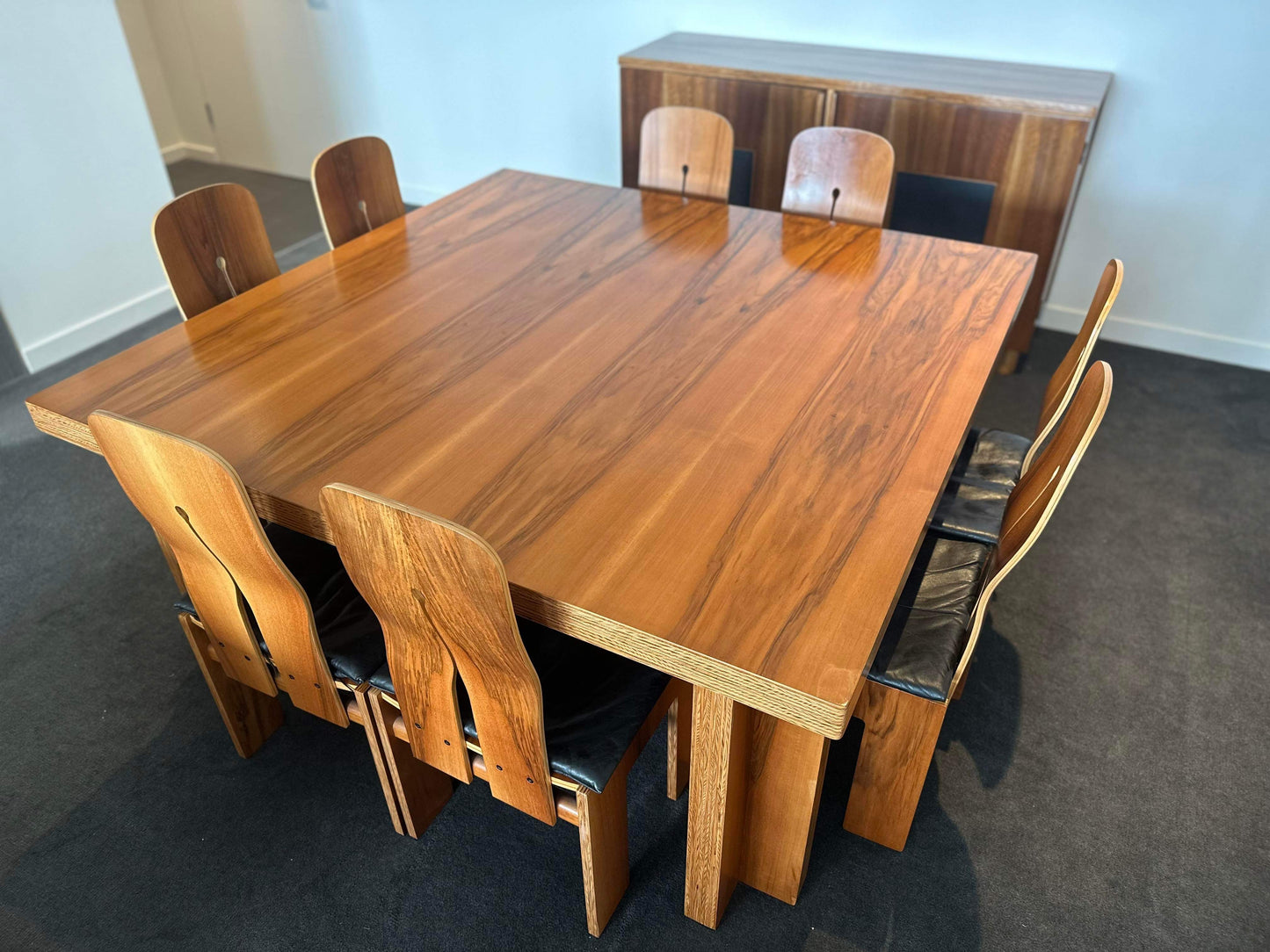 Carlo Scarpa for Bernini Ten Piece Dining Suite - Table, Chairs & Credenza