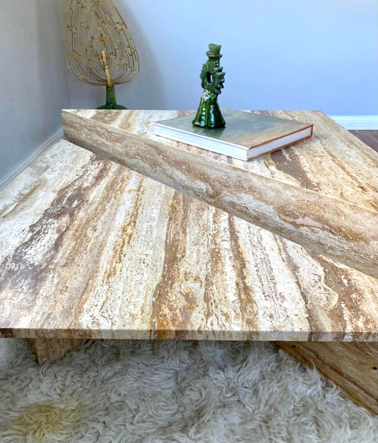 Travertine Split Level Coffee Table
