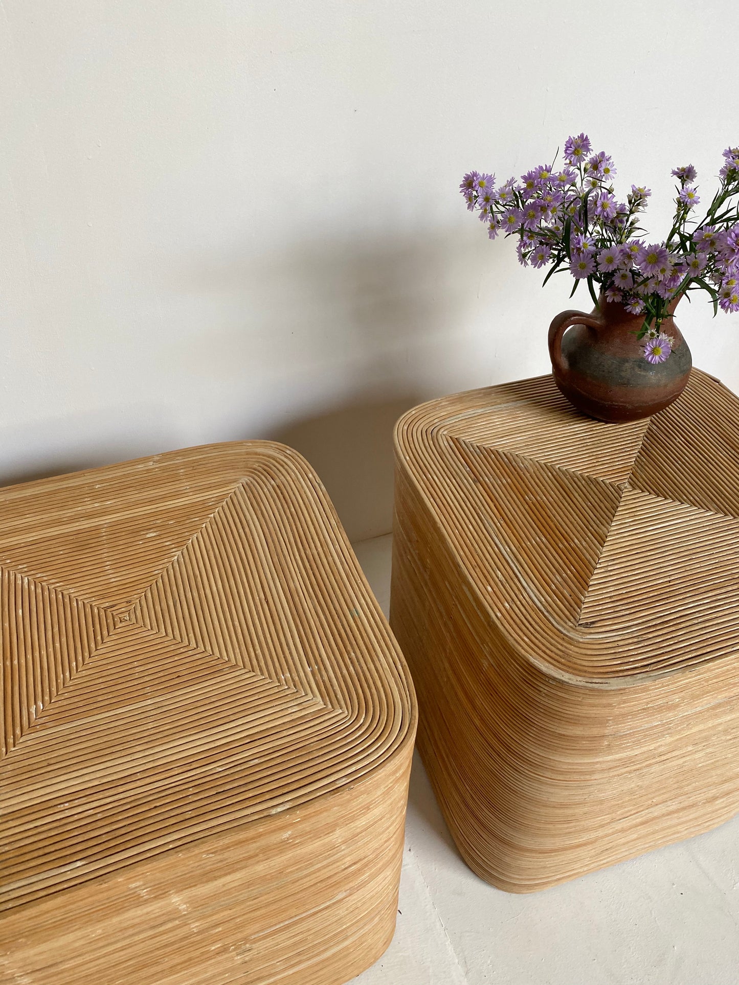 Pair of Rattan Bedside Tables